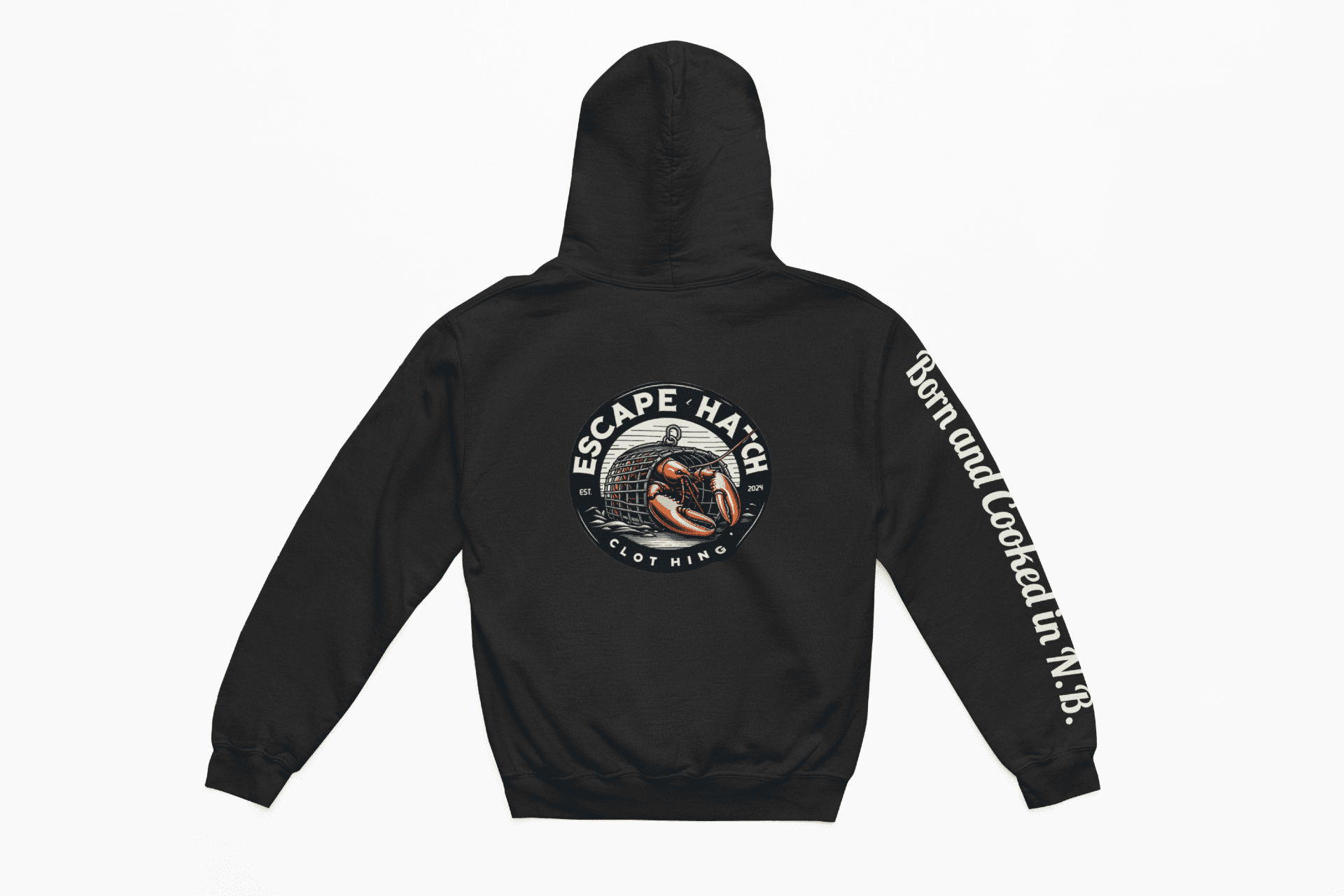 Premium Lobster Hoodie by Escape Hatch Clothing with unique lobster design